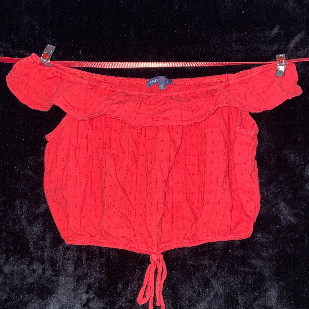 Heart 🤍 Hips Vibrant Red Off-Shoulder Blouse. Size- Small.